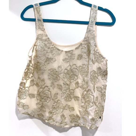 Abercrombie & Fitch Tops - Abercrombie & Fitch Gold Sequin Roses Tank Top
